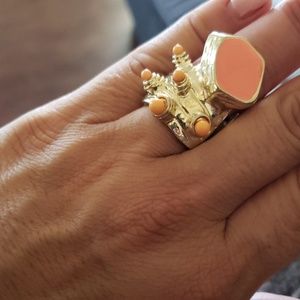 Coral cocktail ring